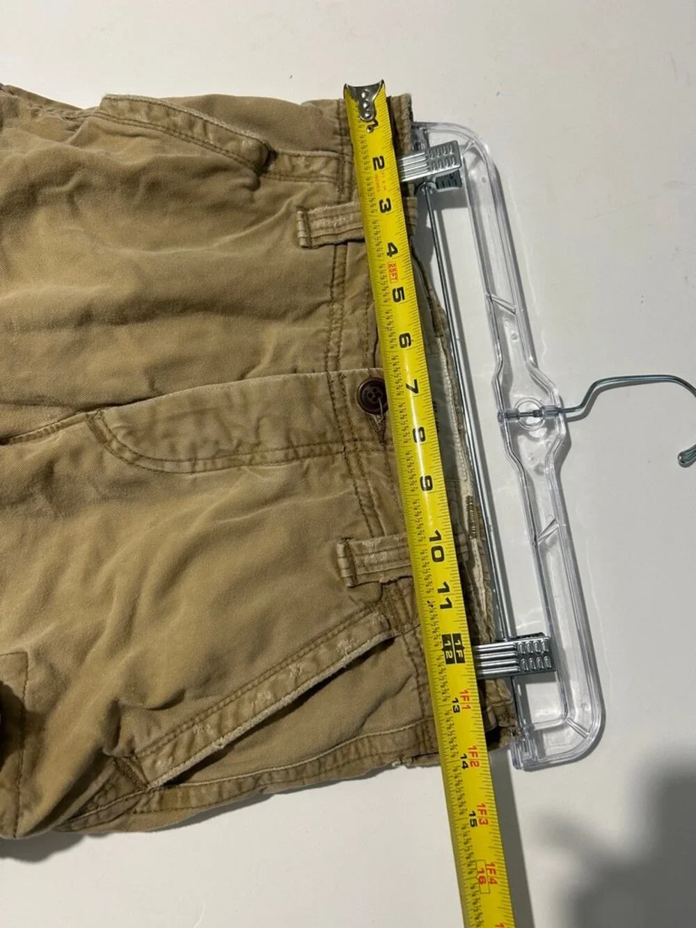 Abercrombie Kids Khaki Cargo Shorts Size 10 Distressed Utility Y2K Gorpcore